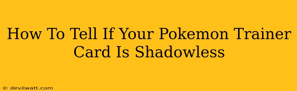 How To Tell If Your Pokemon Trainer Card Is Shadowless