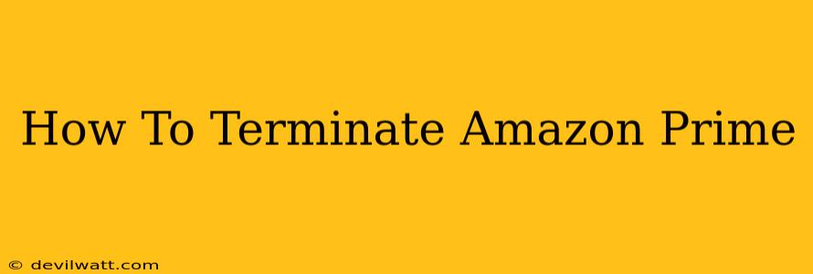 How To Terminate Amazon Prime