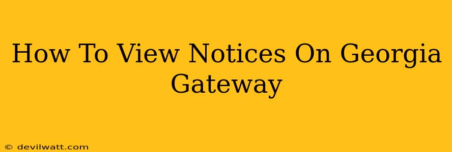 How To View Notices On Georgia Gateway