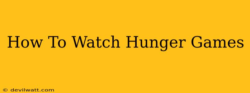 How To Watch Hunger Games