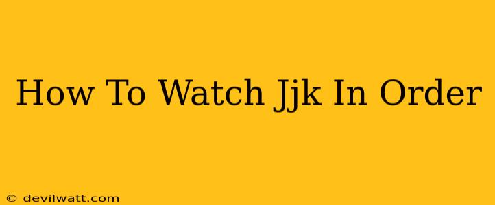 How To Watch Jjk In Order