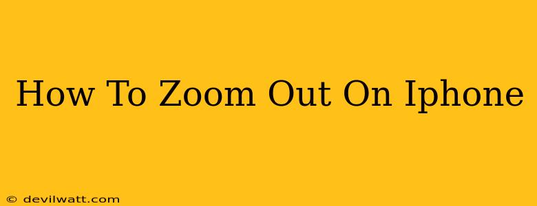 How To Zoom Out On Iphone