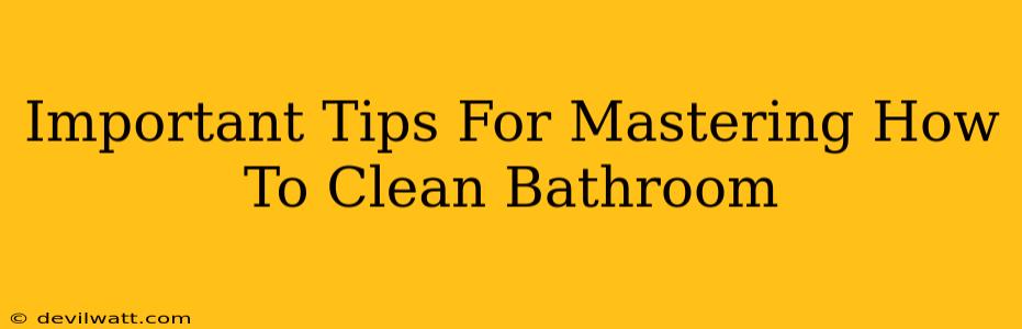 Important Tips For Mastering How To Clean Bathroom