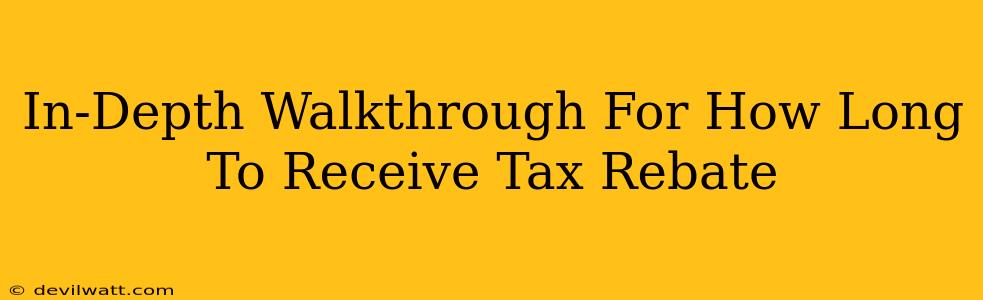 In-Depth Walkthrough For How Long To Receive Tax Rebate