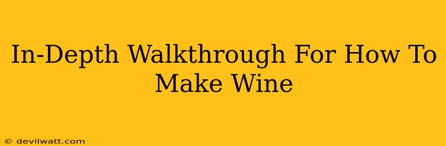 In-Depth Walkthrough For How To Make Wine