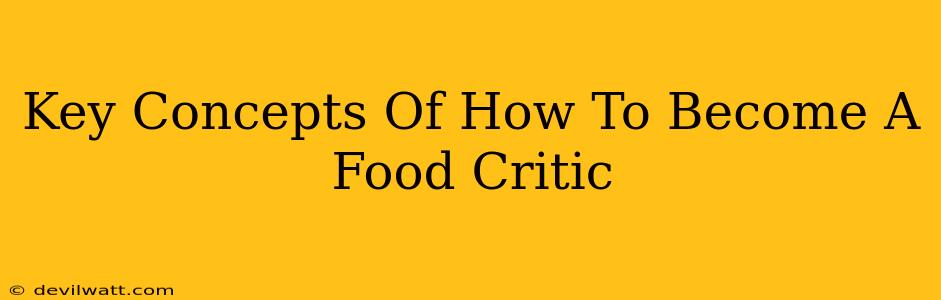 Key Concepts Of How To Become A Food Critic