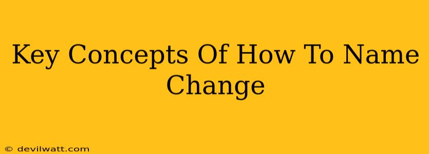 Key Concepts Of How To Name Change