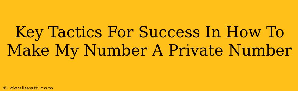 Key Tactics For Success In How To Make My Number A Private Number