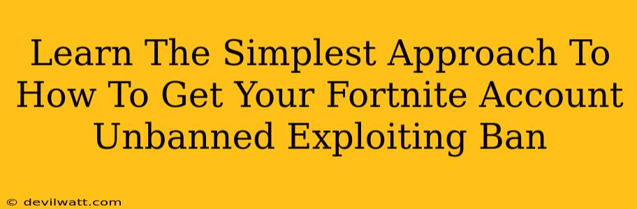 Learn The Simplest Approach To How To Get Your Fortnite Account Unbanned Exploiting Ban