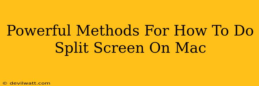 Powerful Methods For How To Do Split Screen On Mac