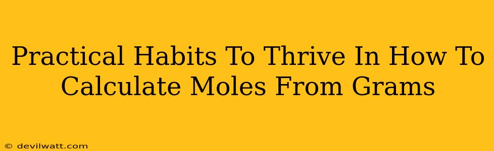 Practical Habits To Thrive In How To Calculate Moles From Grams