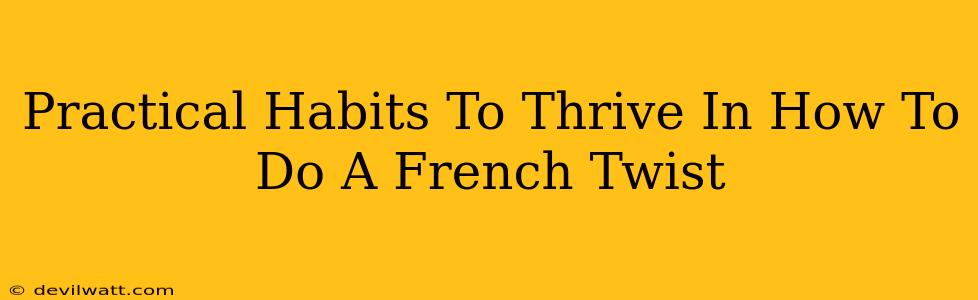 Practical Habits To Thrive In How To Do A French Twist