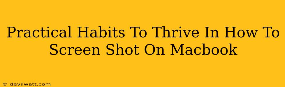 Practical Habits To Thrive In How To Screen Shot On Macbook