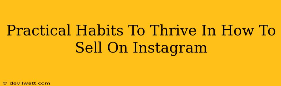 Practical Habits To Thrive In How To Sell On Instagram