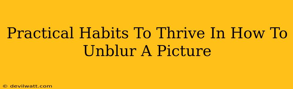 Practical Habits To Thrive In How To Unblur A Picture