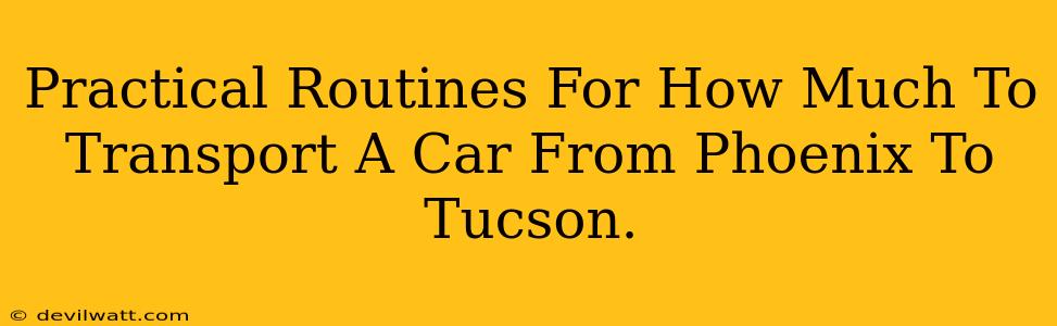 Practical Routines For How Much To Transport A Car From Phoenix To Tucson.