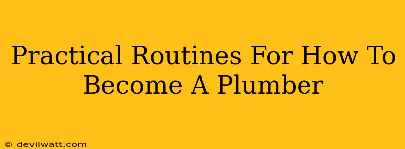 Practical Routines For How To Become A Plumber