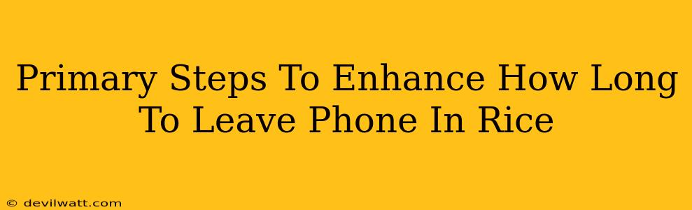 Primary Steps To Enhance How Long To Leave Phone In Rice