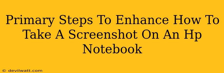 Primary Steps To Enhance How To Take A Screenshot On An Hp Notebook