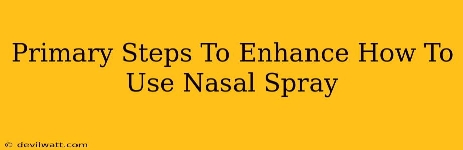 Primary Steps To Enhance How To Use Nasal Spray