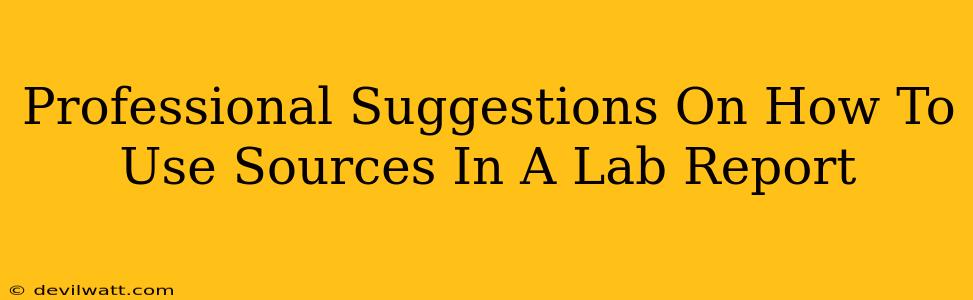 Professional Suggestions On How To Use Sources In A Lab Report