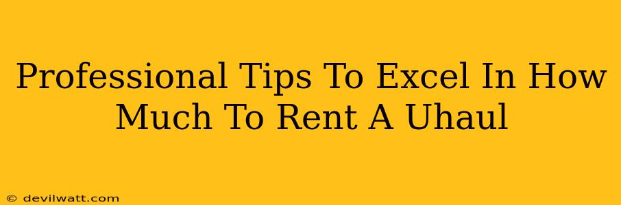 Professional Tips To Excel In How Much To Rent A Uhaul