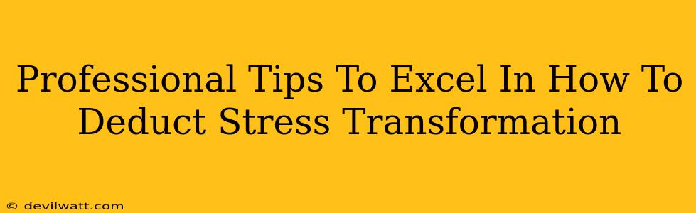 Professional Tips To Excel In How To Deduct Stress Transformation