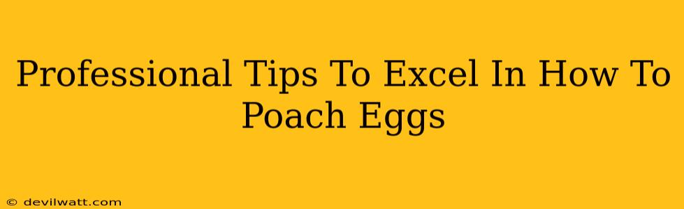 Professional Tips To Excel In How To Poach Eggs