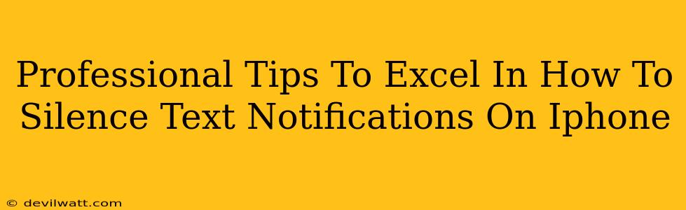 Professional Tips To Excel In How To Silence Text Notifications On Iphone