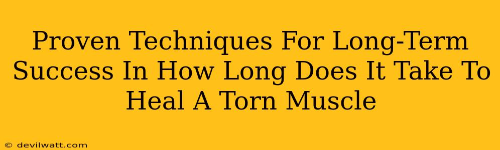 Proven Techniques For Long-Term Success In How Long Does It Take To Heal A Torn Muscle