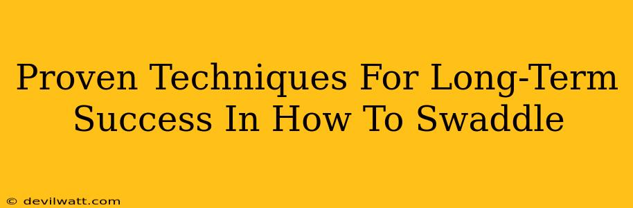Proven Techniques For Long-Term Success In How To Swaddle