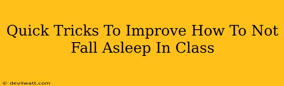 Quick Tricks To Improve How To Not Fall Asleep In Class