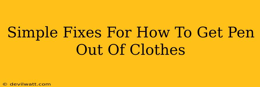 Simple Fixes For How To Get Pen Out Of Clothes