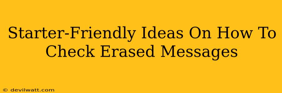 Starter-Friendly Ideas On How To Check Erased Messages