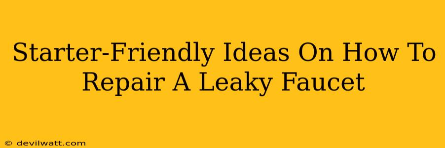 Starter-Friendly Ideas On How To Repair A Leaky Faucet