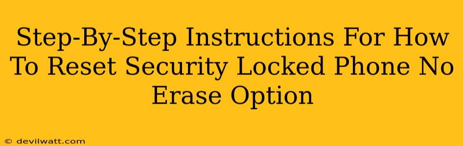 Step-By-Step Instructions For How To Reset Security Locked Phone No Erase Option