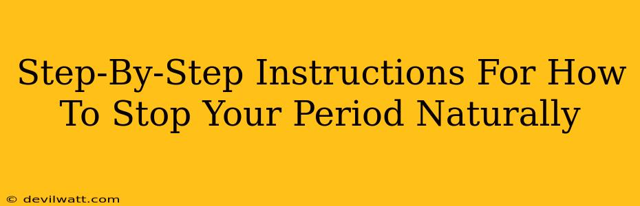 Step-By-Step Instructions For How To Stop Your Period Naturally