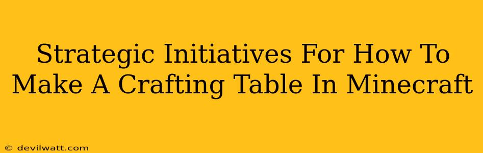 Strategic Initiatives For How To Make A Crafting Table In Minecraft