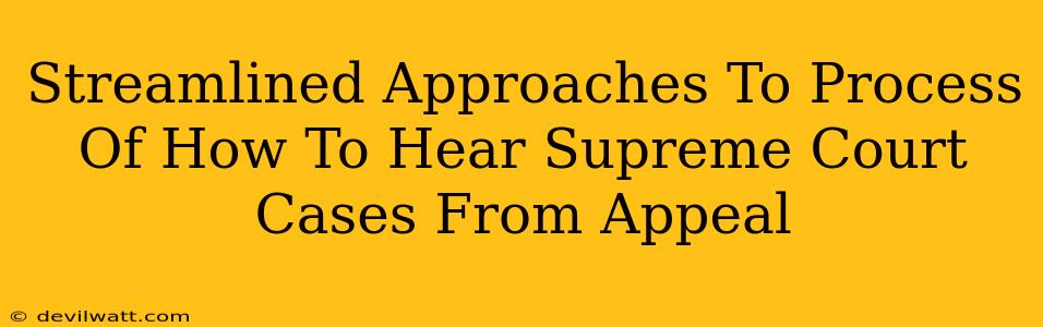Streamlined Approaches To Process Of How To Hear Supreme Court Cases From Appeal