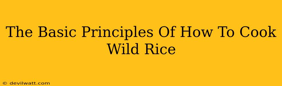 The Basic Principles Of How To Cook Wild Rice