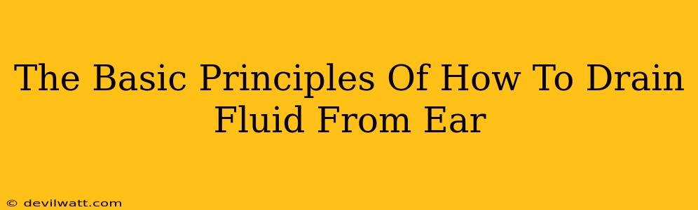 The Basic Principles Of How To Drain Fluid From Ear