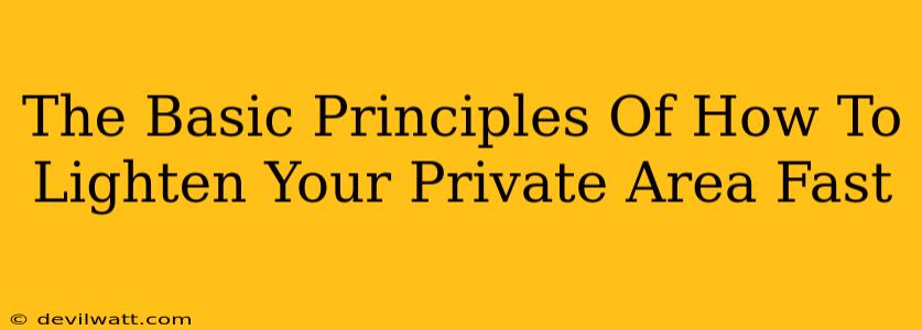 The Basic Principles Of How To Lighten Your Private Area Fast