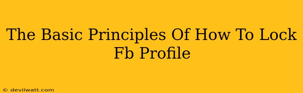 The Basic Principles Of How To Lock Fb Profile