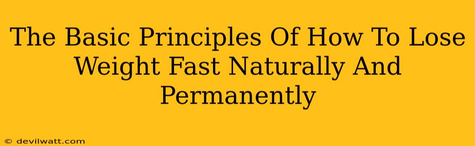 The Basic Principles Of How To Lose Weight Fast Naturally And Permanently