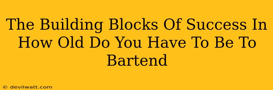 The Building Blocks Of Success In How Old Do You Have To Be To Bartend