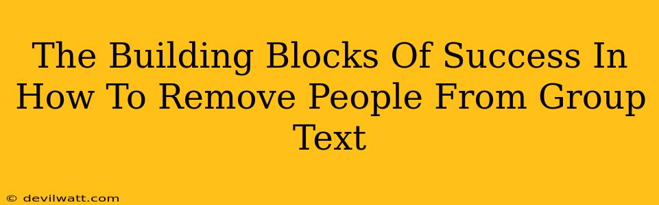 The Building Blocks Of Success In How To Remove People From Group Text