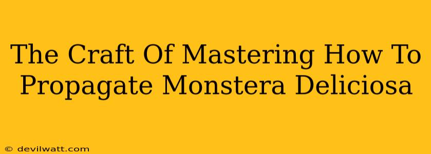 The Craft Of Mastering How To Propagate Monstera Deliciosa