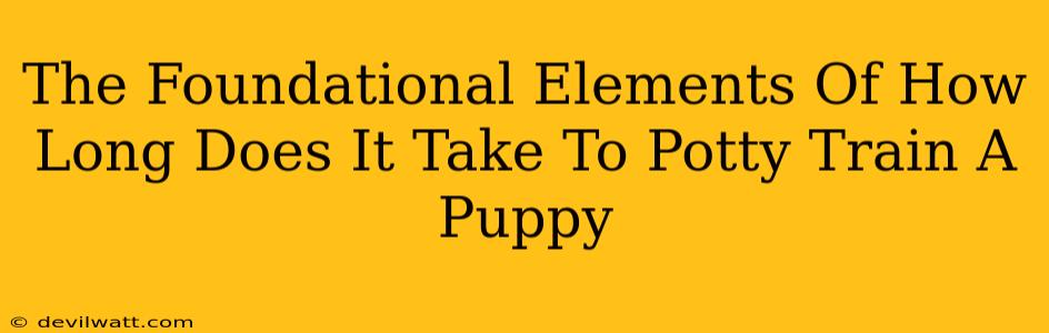 The Foundational Elements Of How Long Does It Take To Potty Train A Puppy