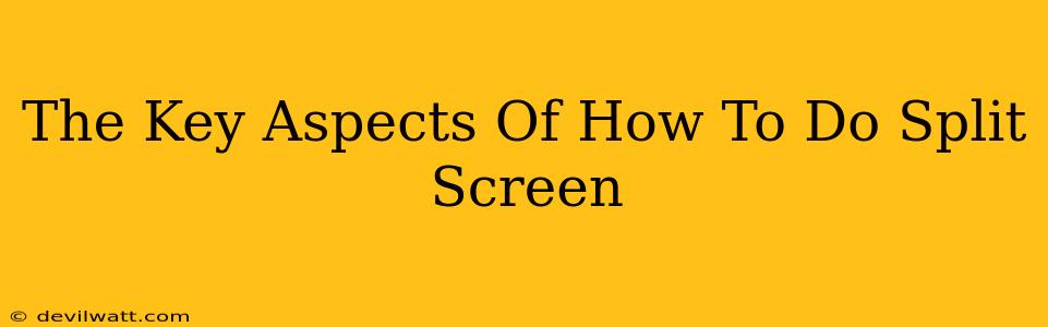 The Key Aspects Of How To Do Split Screen