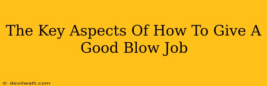 The Key Aspects Of How To Give A Good Blow Job